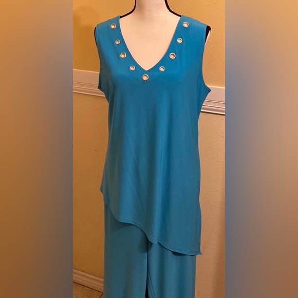 Antthony Original Large Turquoise Top and Pants - Picture 1 of 8